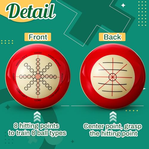 Foilswirl 2 Pcs Billiards Cue Ball 2-1/4" Pool Cue Practice Training Artifact with Three Finger Billiard Gloves 2 Ball Bag 6 Pool Table Marker Dots for Billiard Table Accessory - style: Round Case