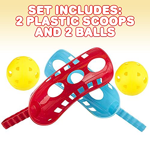 Gamie Scoop and Toss Game for Kids – Includes 2 Scoops and 2 Balls – Fun Outdoor Toys for Beach, Backyard, Camping, or Park – Great PE Equipment & Summer Activity for Boys, Girls & Families