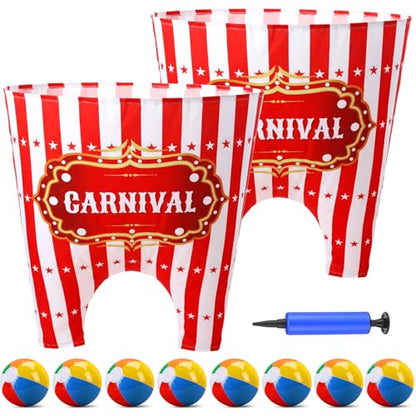 Leitee 11 Pcs Granny Pants Yard Game Games Set Oversized Pants with Bouncy Balls and Air Pump Outdoor Tossing for Basketball Party Supplies Sport Play Adults Fun Family Reunion Gatherings - style: Carnival