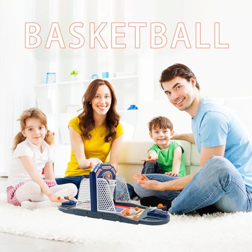 Basketball Shooting Game Toy, Funny Shooting Game, Desktop Table Basketball Games Set, Fast and Frenzied Launching ball - Including 1 Basketball Stand and 10 Balls, Gift for Kids 3 4 5 6 7 8 Year Old - color: Blue