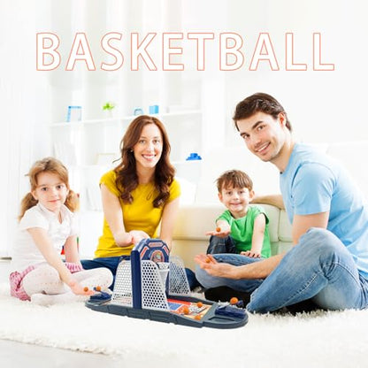 Basketball Shooting Game Toy, Funny Shooting Game, Desktop Table Basketball Games Set, Fast and Frenzied Launching ball - Including 1 Basketball Stand and 10 Balls, Gift for Kids 3 4 5 6 7 8 Year Old - color: Blue