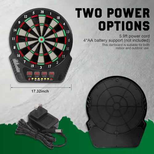Dart Board 6 Darts Voice Scoring Wall Mount Home/Bar | Play at home, bar, or game room. Voice prompts guide turns and announce scores. No manual scoring needed