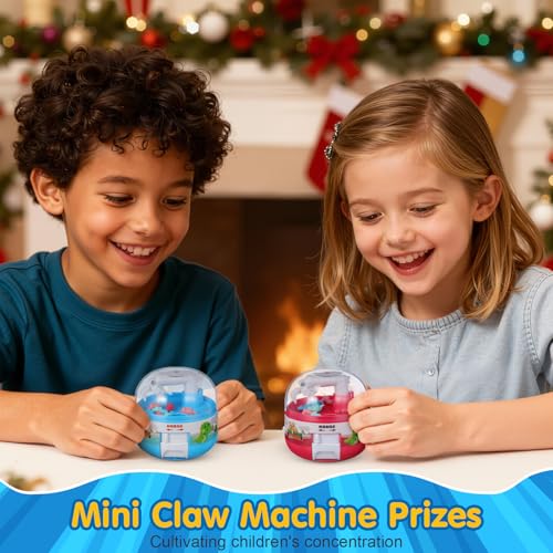 Toddmomy 2pcs Mini Dinosaur Claw Machine: Mini Claw Dinosaur Machine for Kids Prizes Arcade Grabber Game Christmas Birthday Party Favor