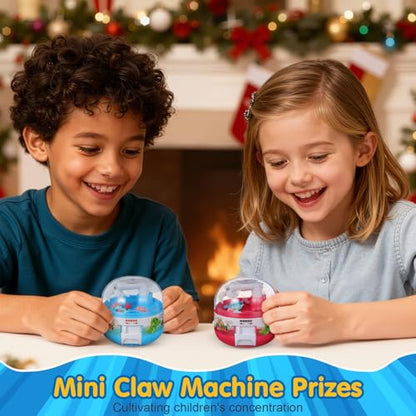 Toddmomy 2pcs Mini Dinosaur Claw Machine: Mini Claw Dinosaur Machine for Kids Prizes Arcade Grabber Game Christmas Birthday Party Favor