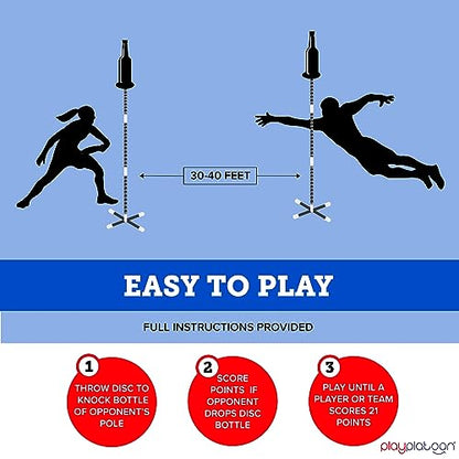 Play Platoon Bottle Jam Flying Disc Game for Teens & Adults to Play Outdoors - Fourth of July Yard Set Tailgate Party Game - color: Red, White & Blue