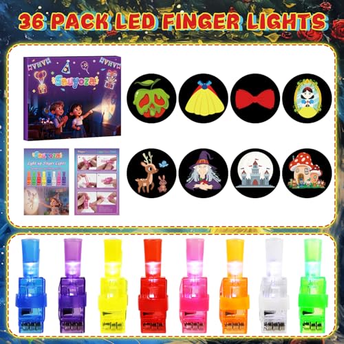 36 Pack White of Snow Princess Birthday Party Favors, LED Finger Lights Ice PrincessToys Bulk for Kids, Glow Party Supplies, Goodie Bags Classroom Prizes - style: White princess