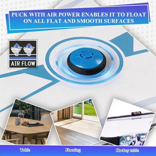 Air Hockey Pushers and Air Hockey Pucks, Indoor Games Goal Handles Paddles Replacement Accessories Set for Game Tables Equipment - color: Rechargeable Black-blue