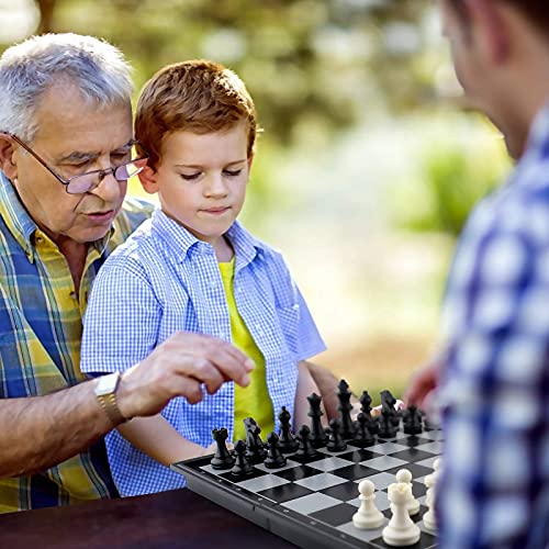 DINOBROS Magnetic Travel Chess Set with Folding Board Portable Chess Board Games Gift for Kids and Adults - style: Chess Set