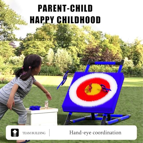 Axe Throwing Set, Throw Target Game Set, Family,Office Stress Relief, with 8 Long-Handled Flying Axe & 8 Five Star Dart,for Parent-Child Bonding Blue-Ironpipe - color: Blue, size: Ironpipe