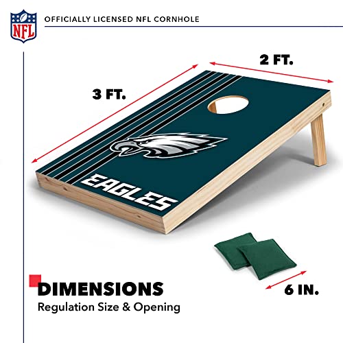 NFL 2' x 3' Solid Wood Cornhole Set with Direct Print HD Team Graphics – Great Gift for Any Football Fan! Bean Bag Toss Family Outdoor Games