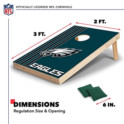NFL 2' x 3' Solid Wood Cornhole Set with Direct Print HD Team Graphics – Great Gift for Any Football Fan! Bean Bag Toss Family Outdoor Games