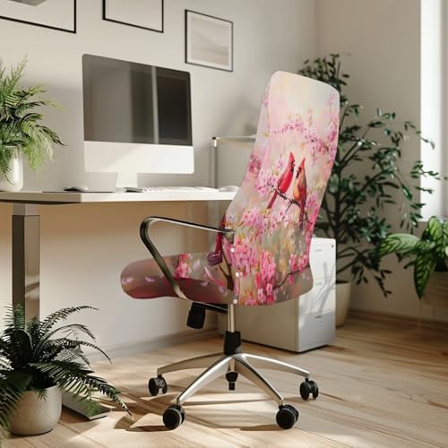 Office Chair Cover, Cardinal Stretchable Computer Chair Slipcover with Armrest Lightweight Boss Chair Cover Rotating Desk Chair Slipcover for Conference Room Office - color: Cardinal 2, size: Small