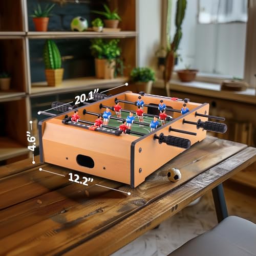 WIN.MAX Mini Foosball Table (Upgrade) 20-Inch Foosball Table Adult Size Top Football/Soccer Game Table Easy to Store