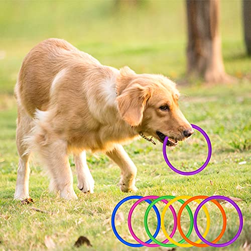Topbuti 24 Pcs Multicolor Plastic Toss Rings Ring Toss Game Carnival Rings for Speed and Agility Practice Games, Garden Backyard Outdoor Games, Bridal Shower Game, Game Booth (3.94 Inch)