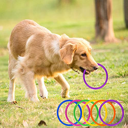 Topbuti 24 Pcs Multicolor Plastic Toss Rings Ring Toss Game Carnival Rings for Speed and Agility Practice Games, Garden Backyard Outdoor Games, Bridal Shower Game, Game Booth (3.94 Inch)