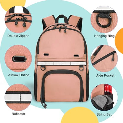 Goloni Bowling Backpack,Single Ball Bowling Bag with Shoe Compartment Up to Size 16,Bowling Bag with Padded Ball Holder - color: Meat Meal