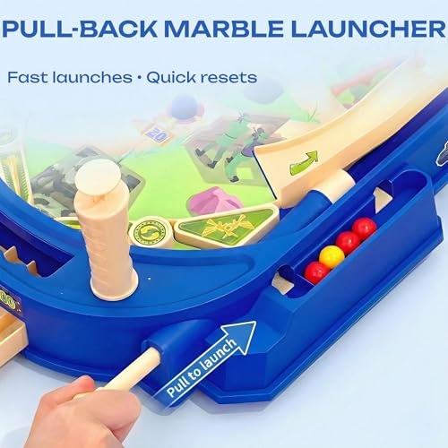 Battle Pinball Machine — Tabletop Arcade Game with Obstacles, Pull-Rod Launcher, Flippers & Scoring Targets, 1-2 Player Mini Pinball for Kids Ages 3+ - style: Battle Pinball