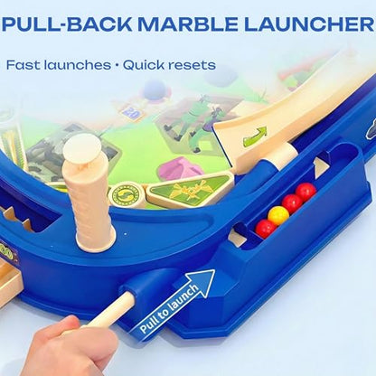 Battle Pinball Machine — Tabletop Arcade Game with Obstacles, Pull-Rod Launcher, Flippers & Scoring Targets, 1-2 Player Mini Pinball for Kids Ages 3+ - style: Battle Pinball