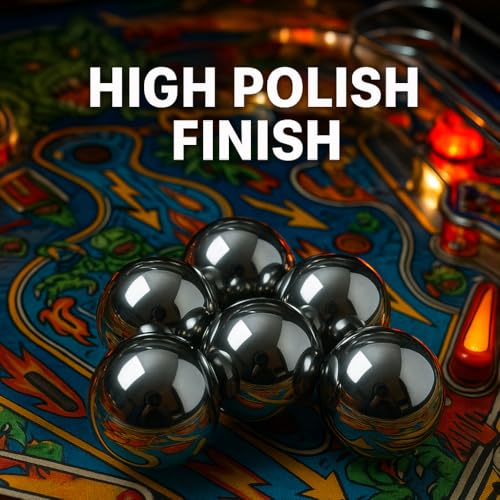 BC Precision 10 Pack 1-1/16" Inch Pinball Machine Balls, Mirror Finish, Chrome Steel Pinball Replacement Balls, Tournament Grade G25