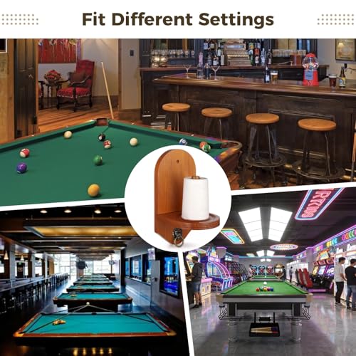 Wall Mounted Cone Chalk Holder, Wooden Billiard Pool Table Hand Chalk Cone Rack, Space-Saving Billiards Pool Table Accessories with Hardware for Decor