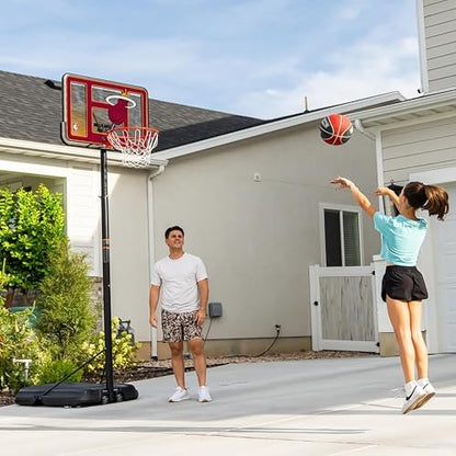 Lifetime NBA Miami Heat Portable Basketball Hoop, Adjustable Height 7.5-10 Ft, 44 Inch Shatterproof Fusion Backboard, Base with Wheels - color: Miami Heat