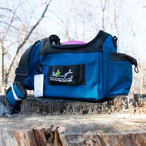 Mint Discs Fade Disc Golf BAG | Starter Bag with 10+ Disc Capacity | Premium Lightweight Disc Golf Shoulder Strap - color: Blueberry, size: Crunch