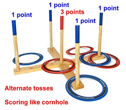 Yard Games Giant Ring Toss with Soft-Touch Tossing Rings and Finished Wood Target