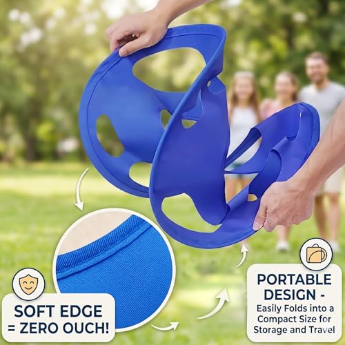 Giant Flying Disc Soft, Foldable & Floats in Air - Encourage Outdoor Play & Family Fun - Great for Kids, Parent-Child Interaction, and School Activities (27 Inch)