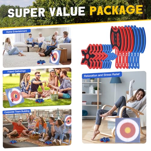 Throwing Axe for Axe Throwing Game for Backyard, Throwing Axe Set with Throwing Star for Outdoor Games, Durable and Fun for All Ages - style: 8 Throwing Stars