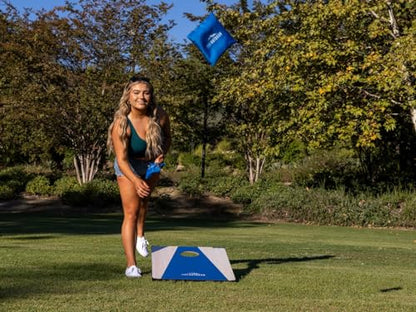 Monoprice Wood Cornhole Outdoor Game - 3' X 2' with 8 Bean Bags and Carry Case - Pure Outdoor Collection