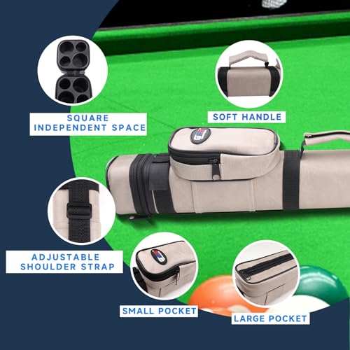 GSE Games & Sports Expert 2x2 Deluxe Hard Billiard Pool Cue Stick Carrying Case, Billiard Cue Case, Billiards Accessories (Several Colors Available) - color: Square - Dark Grey