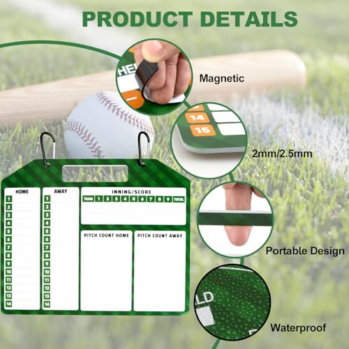 Magnetic Baseball Lineup Board for Dugout, Dry Erase Coach Lineup Board, Baseball Coaching Board, Baseball Clipboard for Coaches with 40 Lineup Cards, Baseball Coaching Accessories - style: BBoard with Bag