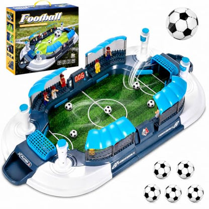 Mini Foosball Table for Kids, Tabletop Soccer Game with Light Up Scoreboard, Portable Family Party Game for Boys and Girls Ages 3-12