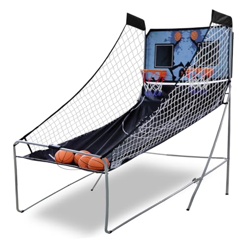 Indoor Arcade Basketball Game Foldable Double Electronic Basketball Hoop Game Shot 2 Player w/ 4 Balls LED Scoring Inflation Pump 8 Different Options