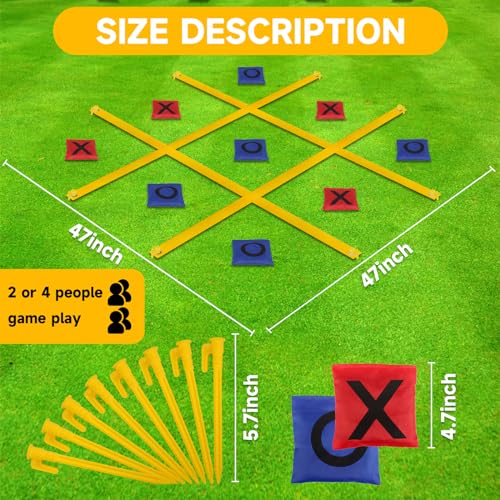 VANPET Giant Tic Tac Toe Bean Bag Toss Games for Kids Adults Family, Large Outside Lawn Yard Backyard Carnival Field Day Game, Beach Picnic Camping Birthday Party Family Reunion Games