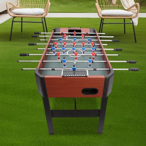 Foosball Table for Home, 47 Inch Soccer Table Game with 8 Rod Design, Indoor Table Soccer Game Set, Heavy Duty Wood Football Table for Game Room, Family Entertainment Arcade Table