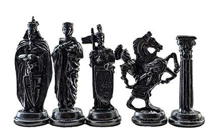 (Only 32 Pieces) Medieval British Army Antique Copper Metal Handmade Chess Pieces (Without Board)