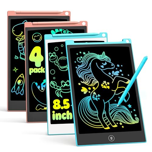 TECJOE LCD Writing Tablet, 8.5 Inch Colorful Drawing Board, Kids Travel Games Activity Learning Toys, Birthday Gifts for 3-8 Year Old Boys Girls Toddlers Preschooler - color: Blue Pink