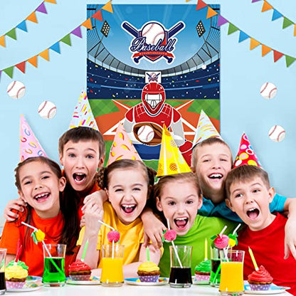 JOARHONAL Pin the Baseball on the Glove - Baseball Party Games for Kids 20" x 28" Baseball Game Poster with 24 Reusable Stickers Sport Themed Birthday Party Favor Sets - style: Baseball