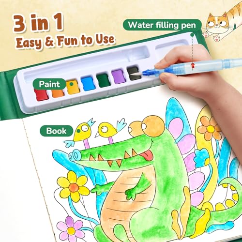 JoyCat Paint with Water Coloring Books, Art & Craft Activity, No Mess Art for Kids Ages 4-8, Craft Kits & Supplies, DIY Creative Activity, Gifts for Girls & Boys (Animals) - style: Animals