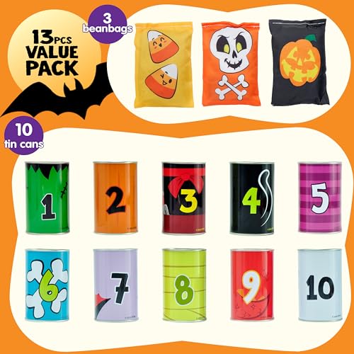 JOYIN 13 Pcs Halloween Carnival Can Bean Bag Toss Games for Kids & Adults Trick or Treat Decoration, Home Decor Party Favors Supplies, Homeschooling Backyard Game - style: Funny Bean Bag Games