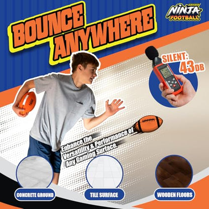NERO SPORT Ninja Silent Football, Quiet Foam Football for Indoor & Outdoor Play, Soft Sound-Absorbing Design, Easy-Grip Textured Surface with Raised Laces, Lightweight Training & Family Fun