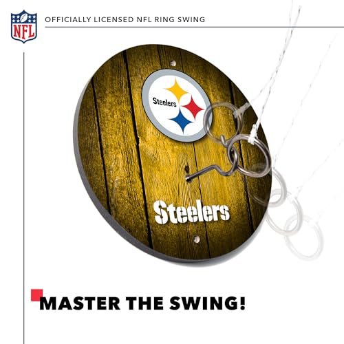 Solid Wood NFL Hook & Ring Toss Set with Direct Print HD Team Graphics – Easy Hang Hook and Ring Toss Target – Great Gift for Any Football Fan! Ring Toss Family Game for a Game Room