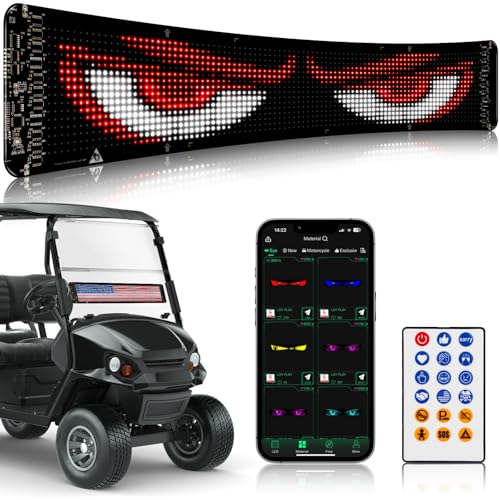 24 "* 5" Golf Cart Devil Eyes Light Sign,LED Sign for Store, Programmable Flexible LED Matrix Panel with APP and Remote Control,Pre-Made Animations & Customizable - size: 24"*5"