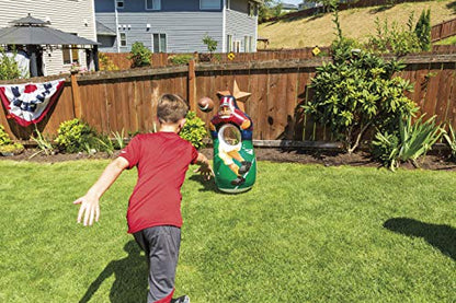 Toysmith Inflatable Sports Toss Game, boys girls sports games football and baseball, Multicolor