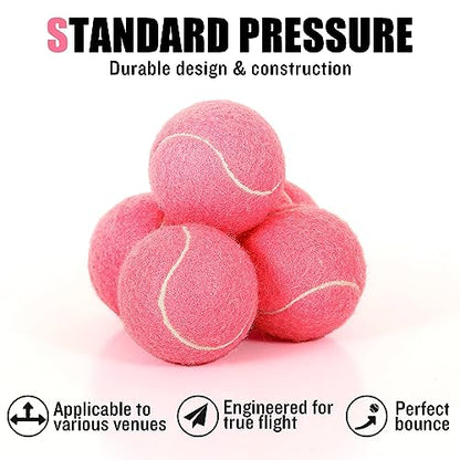 60/120 Pack Tennis Balls, Training Tennis Balls, Pet Dog Playing Balls, Practice Tennis Balls with Mesh Bag for Transport and Beginner Training - color: Pink-60Pack