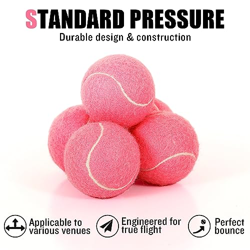 30/40 Pack Training Tennis Balls, Pet Dog Playing Balls, Practice Tennis Balls with Mesh Bag for Transport and Beginner Training - color: Pink-30Pack