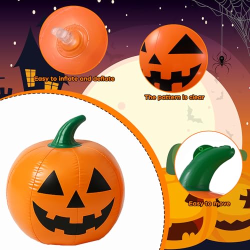 VioraWhite Summer Halloween Ring Toss Game Inflatable Pumpkin Pool Toys Ring Toss Pool Game Halloween Pumpkin Beach Balls Toys Set for Party Yard Garden Lawn Decoration