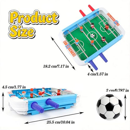 2 Pack Tabletop Foosball Games Set, 10 in x 7.17 in Portable Compact Reusable Soccer Tables Desk for Family, Game Night, Travel, Party, Office Break