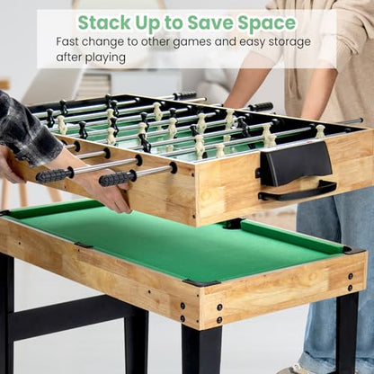KOTEK 10 in 1 Game Table, Stackable Multi Game Table with Hockey, Pool, Table Tennis, Bowling, Shuffleboard, Foosball & 4 Board Games, Easy Assembly for Home, Club, Family Game Night